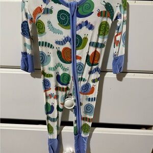 Little Sleepies Bug/Snail Print Infant Reversible Zippy